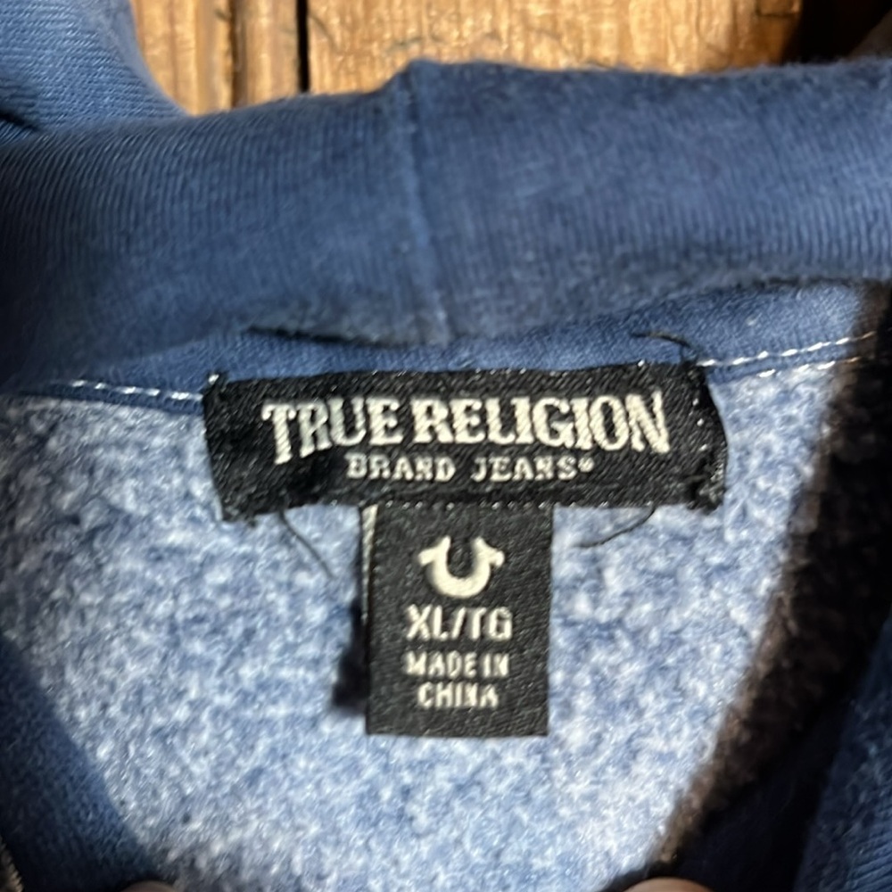 True Religion Blue Tie-Dye Hoodie Sweatshirt - Picture 4 of 6